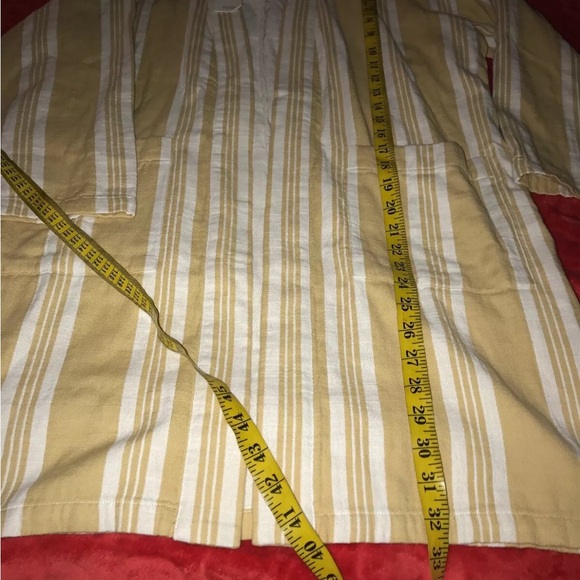 EILEEN FISHER REED STRIPED ORGANIC COTTON DOUBLEWEAVE KIMONO JACKET XXS - Picture 4 of 8